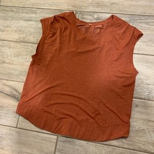 Lululemon metallic orange tshirt